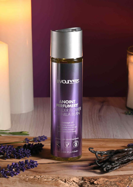 Evolved ANOINT PERFUMERY - Lavender Flower & Vanilla Bean - Lavender Flower & Vanilla Bean Massage Oil - 120 ml Bottle