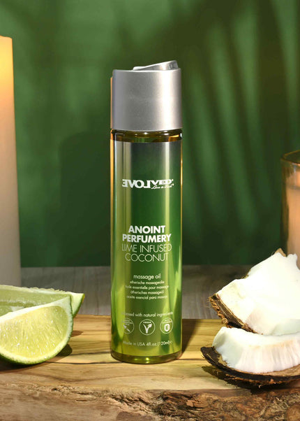 Evolved ANOINT PERFUMERY - Lime Infused Coconut - Lime Infused Coconut Massage Oil - 120 ml Bottle