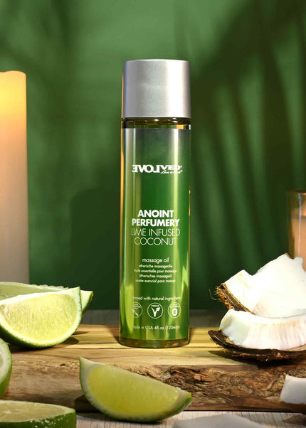 Evolved ANOINT PERFUMERY - Lime Infused Coconut - Lime Infused Coconut Massage Oil - 120 ml Bottle