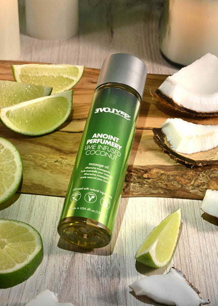 Evolved ANOINT PERFUMERY - Lime Infused Coconut - Lime Infused Coconut Massage Oil - 120 ml Bottle