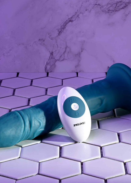 Evolved TSUNAMI - Blue 18.4 cm USB Rechargeable Vibrating Dong with Remote Control