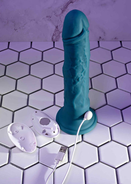Evolved TSUNAMI - Blue 18.4 cm USB Rechargeable Vibrating Dong with Remote Control
