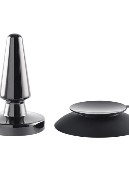 Evolved BEGINNER METAL PLUG - Black Chrome 11.2 cm USB Rechargeable Vibrating Butt Plug