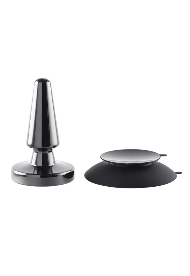 Evolved BEGINNER METAL PLUG - Black Chrome 11.2 cm USB Rechargeable Vibrating Butt Plug