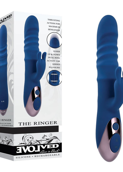 Evolved The Ringer - Blue 23.8 cm USB Rechargeable Rabbit Vibrator