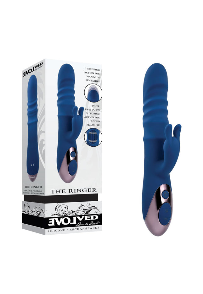 Evolved The Ringer - Blue 23.8 cm USB Rechargeable Rabbit Vibrator