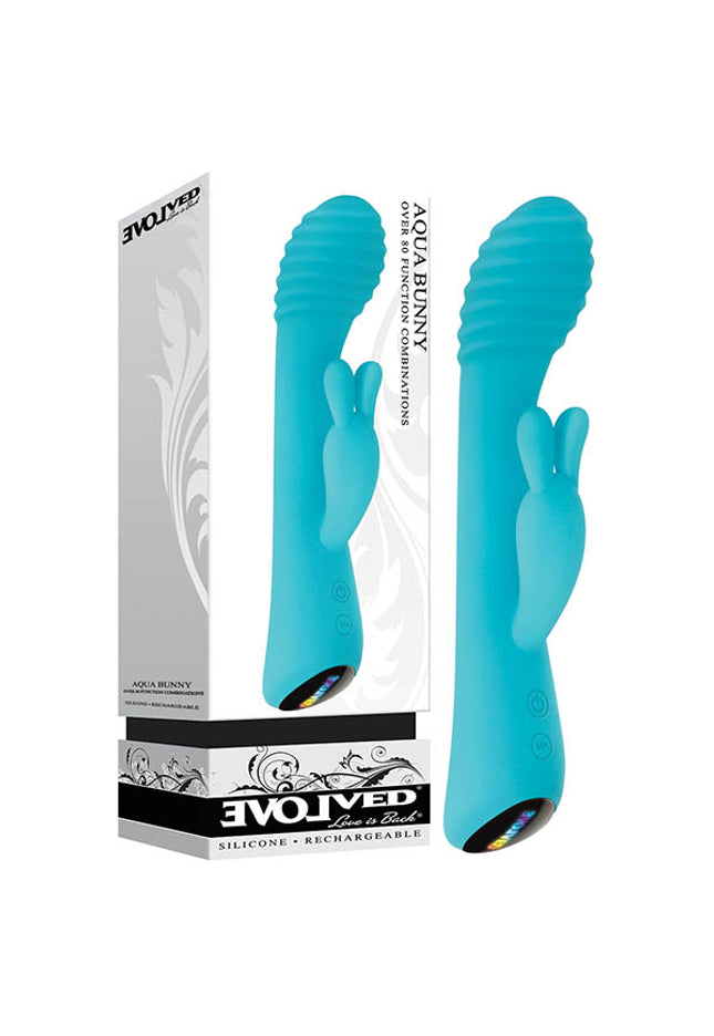 Evolved Aqua Bunny - Blue 21.3 cm (8.4'') USB Rechargeable Rabbit Vibrator