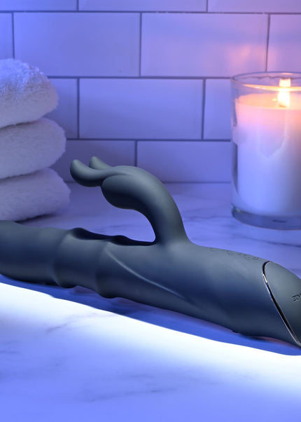 Evolved RINGMASTER - Black 23.1 cm USB Rechargeable Rabbit Vibrator