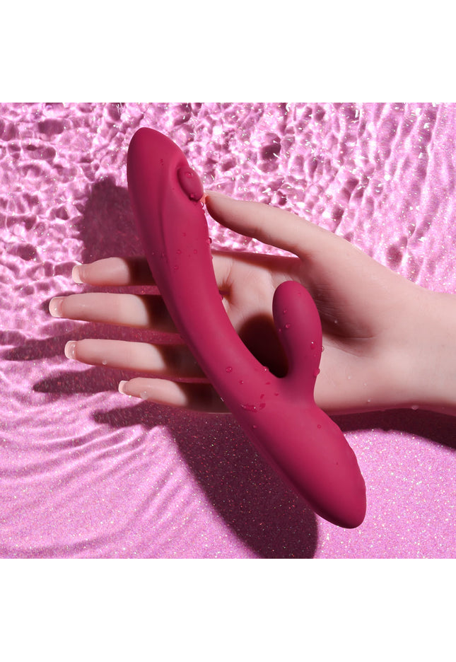 Evolved JAMMIN' G - Burgundy 20.1 cm USB Rechargeable Rabbit Vibrator