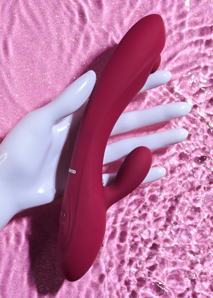 Evolved JAMMIN' G - Burgundy 20.1 cm USB Rechargeable Rabbit Vibrator