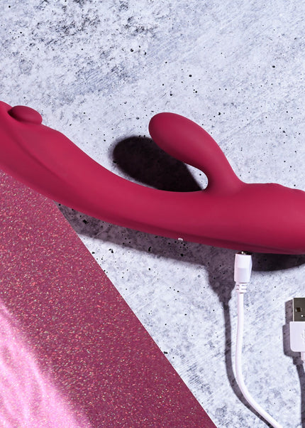 Evolved JAMMIN' G - Burgundy 20.1 cm USB Rechargeable Rabbit Vibrator