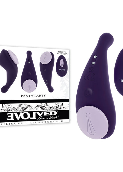 Evolved PANTY PARTY - Purple USB Rechargeable Panty Vibrator with Remote Control