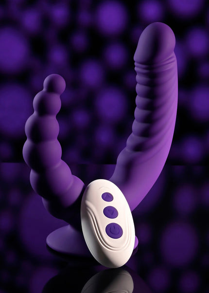Evolved THE RIDER - Purple USB Rechargeable Double Ended Vibrator with Wireless Remote