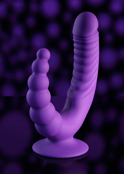 Evolved THE RIDER - Purple USB Rechargeable Double Ended Vibrator with Wireless Remote