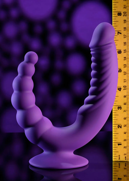 Evolved THE RIDER - Purple USB Rechargeable Double Ended Vibrator with Wireless Remote