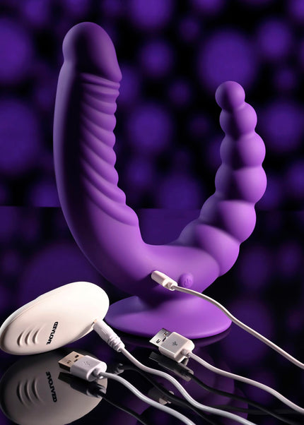 Evolved THE RIDER - Purple USB Rechargeable Double Ended Vibrator with Wireless Remote