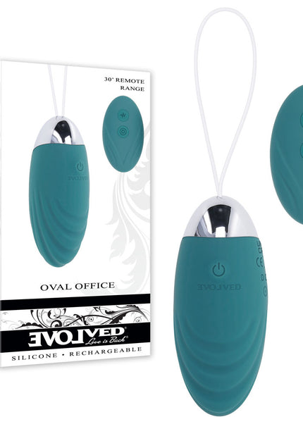 Evolved OVAL OFFICE - Green 8.5 cm USB Rechargeable Wireless Egg with Remote Control