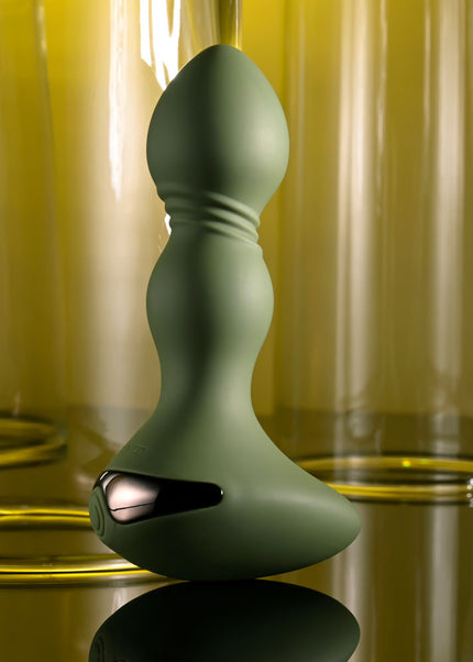 Evolved LIEUTENANT - Green 12.2 cm USB Rechargeable Vibrating Butt Plug