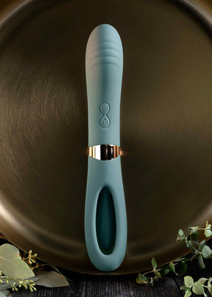 Evolved CHICK FLICK - Olive Green 24 cm USB Rechargeable Vibrator with Flicking Tip