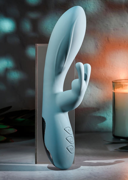 Evolved BOSS BUNNY - Baby Blue 20.1 cm USB Rechargeable Rabbit Vibrator