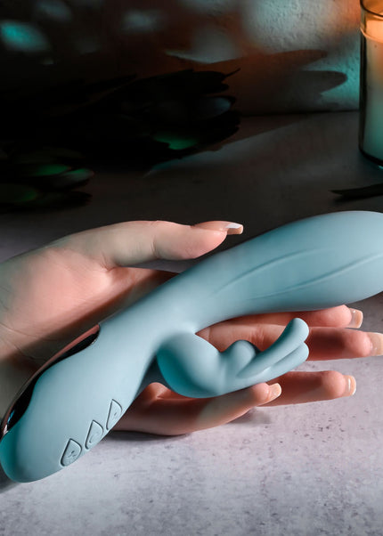 Evolved BOSS BUNNY - Baby Blue 20.1 cm USB Rechargeable Rabbit Vibrator