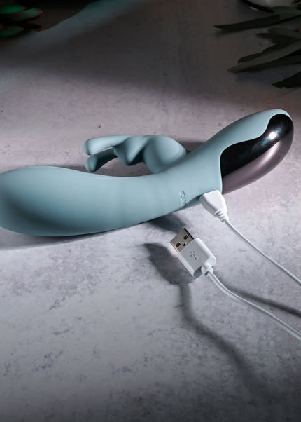 Evolved BOSS BUNNY - Baby Blue 20.1 cm USB Rechargeable Rabbit Vibrator