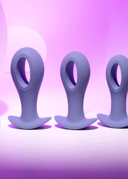 Evolved HOLE PUNCH PLUG SET - Purple Butt Plugs with Interchangeable Bullet - Set of 3 Sizes