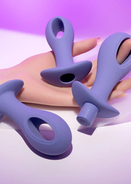 Evolved HOLE PUNCH PLUG SET - Purple Butt Plugs with Interchangeable Bullet - Set of 3 Sizes