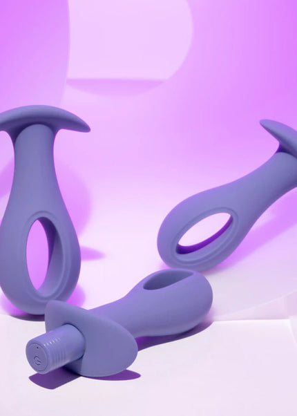 Evolved HOLE PUNCH PLUG SET - Purple Butt Plugs with Interchangeable Bullet - Set of 3 Sizes