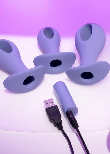 Evolved HOLE PUNCH PLUG SET - Purple Butt Plugs with Interchangeable Bullet - Set of 3 Sizes