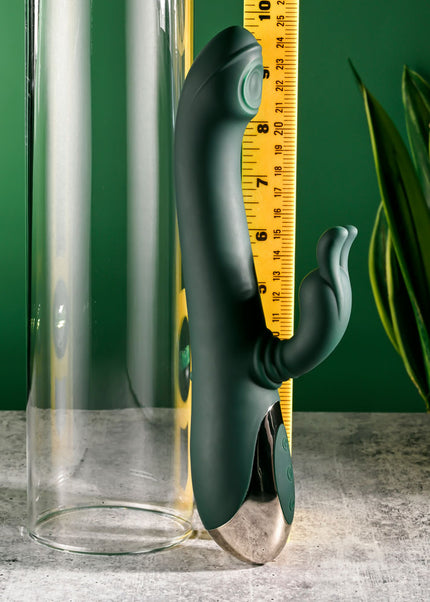 Evolved RABBIT TAP TAP - Green 25 cm USB Rechargeable Rabbit Vibrator with Tapping Tip