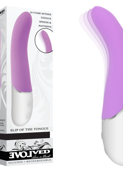 Evolved SLIP OF THE TONGUE - Purple 21.1 cm USB Rechargeable Flicking Tongue Vibrator