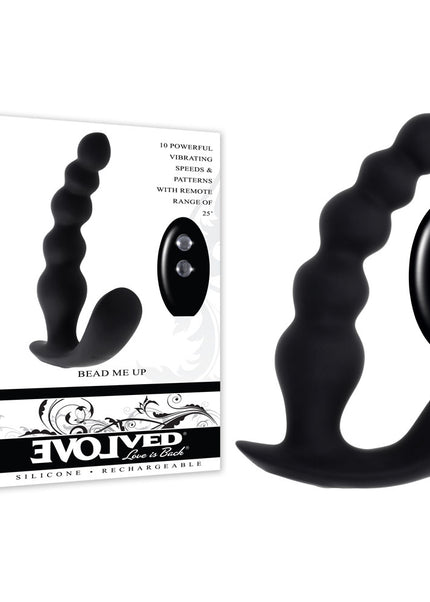 Evolved BEAD ME UP - Black 16.8 cm USB Rechargeable Vibrating Anal Beads with Wireless Remote