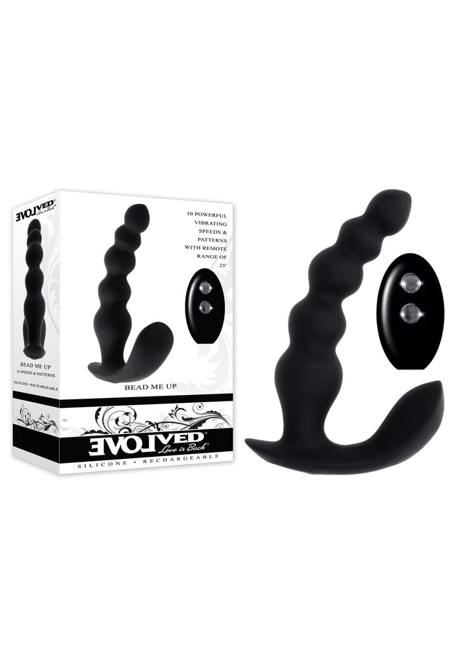 Evolved BEAD ME UP - Black 16.8 cm USB Rechargeable Vibrating Anal Beads with Wireless Remote