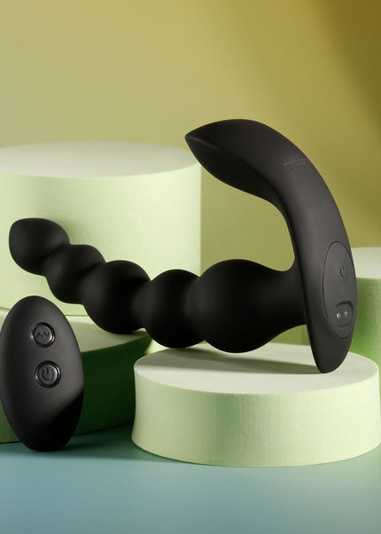 Evolved BEAD ME UP - Black 16.8 cm USB Rechargeable Vibrating Anal Beads with Wireless Remote