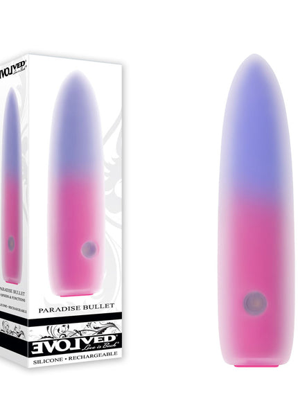 Evolved PARADISE BULLET - Pink/Purple 10.2 cm USB Rechargeable Bullet