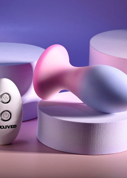 Evolved PARADISE PLUG - Pink/Purple 10.5 cm USB Rechargeable Vibrating Butt Plug with Wireless Remote