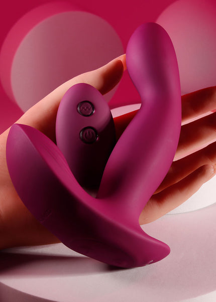 Evolved COME ON OVER - Burgundy Red 15.9 cm USB Rechargeable Vibrator with Wireless Remote