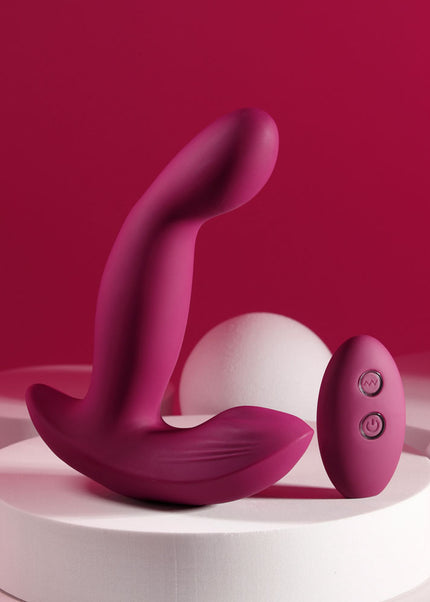 Evolved COME ON OVER - Burgundy Red 15.9 cm USB Rechargeable Vibrator with Wireless Remote