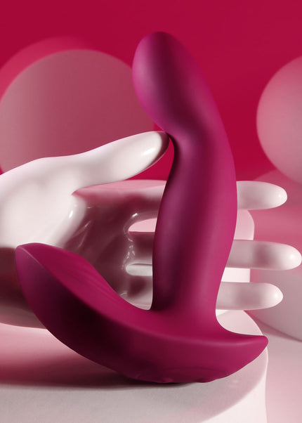 Evolved COME ON OVER - Burgundy Red 15.9 cm USB Rechargeable Vibrator with Wireless Remote