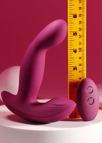 Evolved COME ON OVER - Burgundy Red 15.9 cm USB Rechargeable Vibrator with Wireless Remote