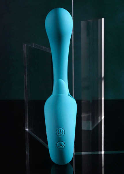Evolved HOW MANY LICKS - Blue 17.8 cm USB Rechargeable Vibrator with Flicking Stimulator