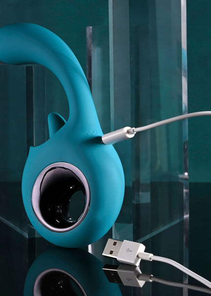 Evolved HOW MANY LICKS - Blue 17.8 cm USB Rechargeable Vibrator with Flicking Stimulator