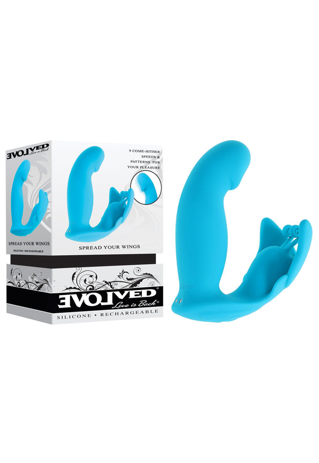 Evolved SPREAD YOUR WINGS - Blue USB Rechargeable Wearable Butterfly Vibrator
