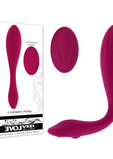 Evolved CHERRY POSE - Pink 16.1 cm USB Rechargeable Flexible & Posable Vibrator with Remote