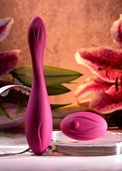 Evolved CHERRY POSE - Pink 16.1 cm USB Rechargeable Flexible & Posable Vibrator with Remote