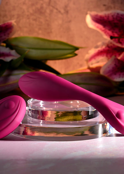 Evolved CHERRY POSE - Pink 16.1 cm USB Rechargeable Flexible & Posable Vibrator with Remote