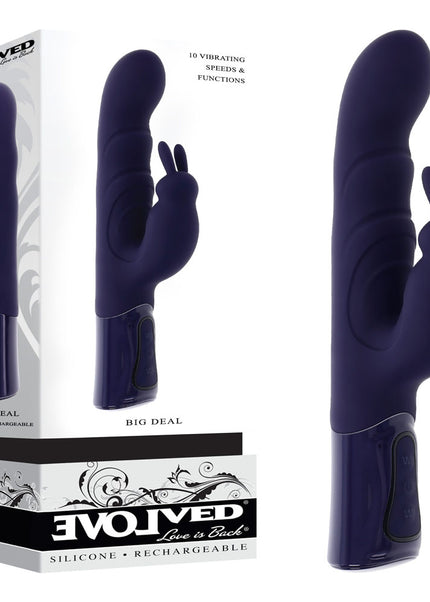 Evolved BIG DEAL - Purple 25.7 cm USB Rechargeable Rabbit Vibrator