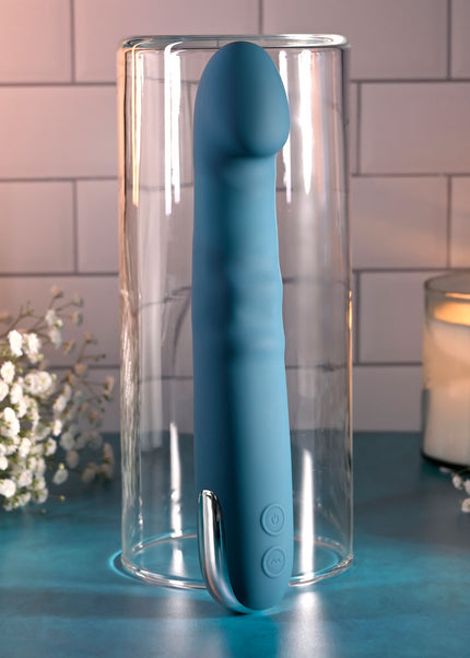Evolved QUEEN OF ALL TRADES - Blue 22.6 cm USB Rechargeable Thrusting & Rotating Vibrator