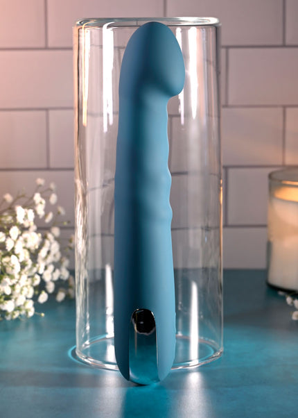 Evolved QUEEN OF ALL TRADES - Blue 22.6 cm USB Rechargeable Thrusting & Rotating Vibrator